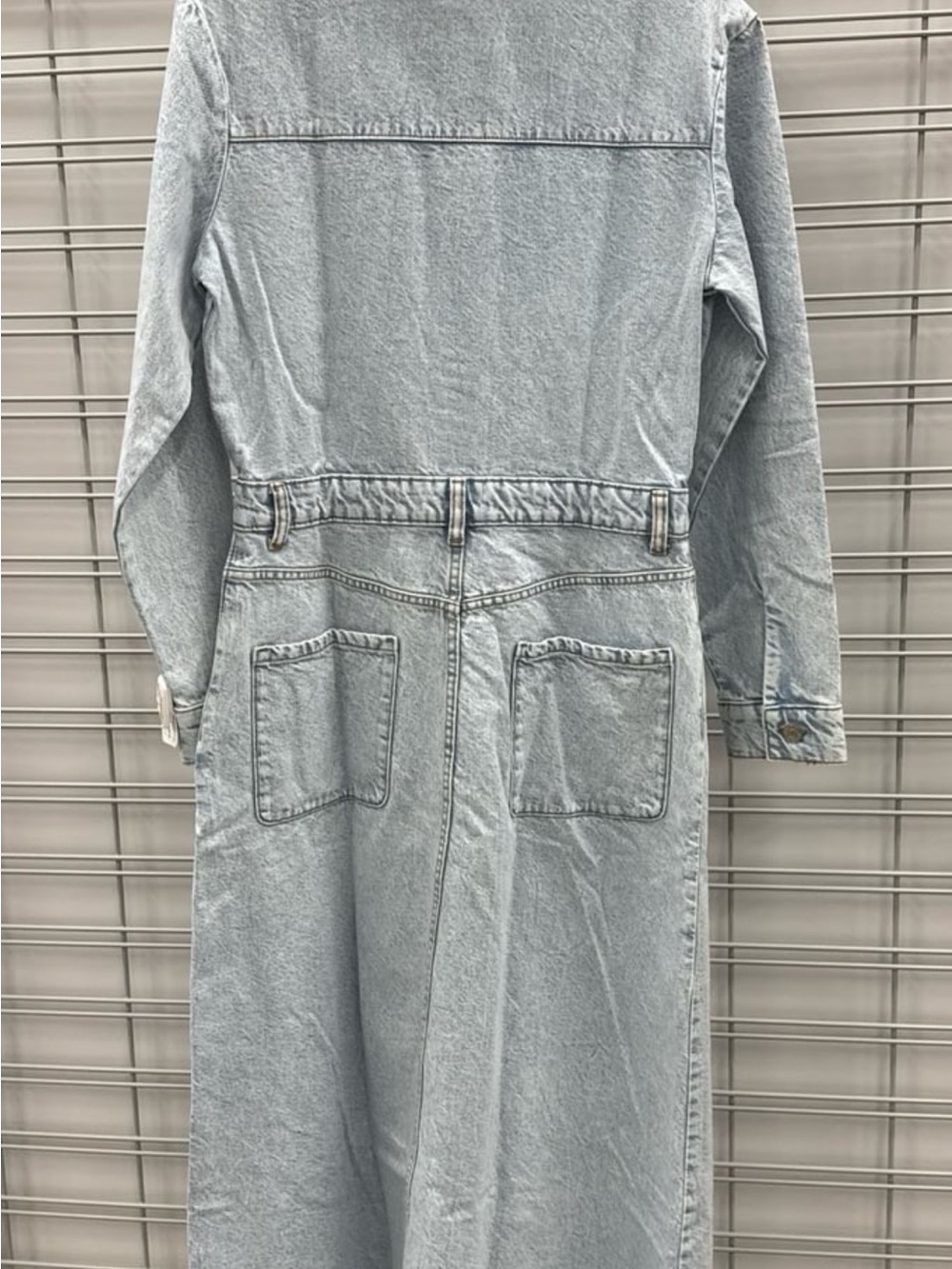 Zara Light Wash Denim Long Sleeve Maxi Shirt Dress - Picture 6 of 7